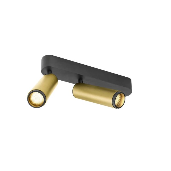 SLV 1009083 Grip! M, LED-Strahler 2-flammig mit Dekoring, DIM, 28W, 3K, in gold/schwarz