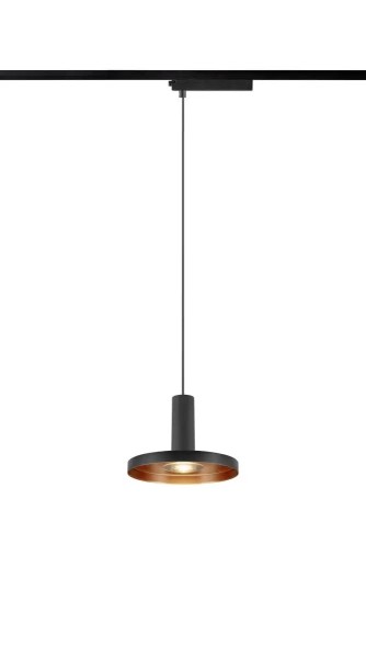 SLV 1010288 Lalu Set Plate 15, Ufo 1-Phasen LED-Hängelampe Flach, DIM, 9.5W, 27/3K, schwarz/bronze