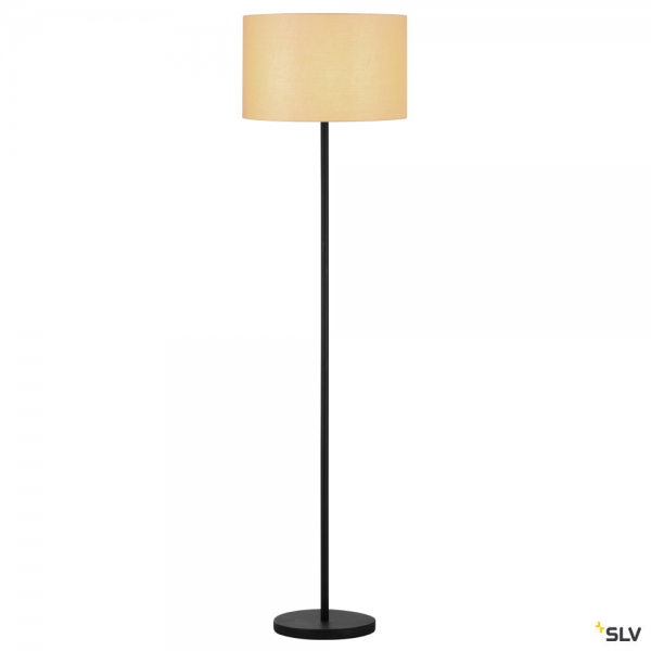 SLV 155790 + 156113 Fenda, Stehleuchte, schwarz/beige, Ø45,5cm, E27, max.60W