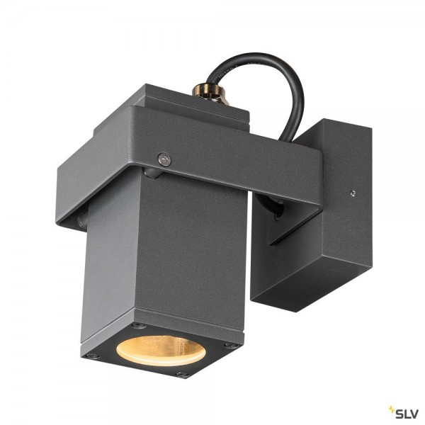 SLV 1004653 Theo Bracket, Wand- und Deckenleuchte, anthrazit, IP65, QPAR51, GU10, max.7W