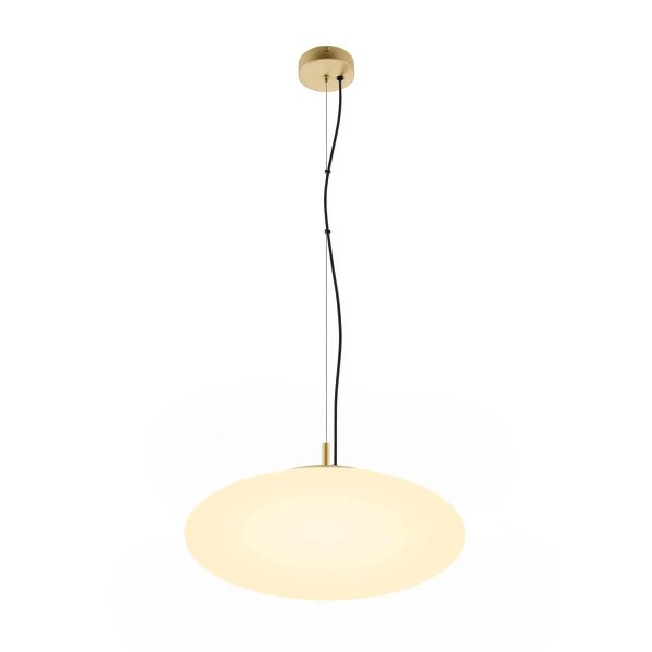 SLV 1010416 Olypso 50, Hängeleuchte Opalglas Oval 50cm, E27, in gold/weiß