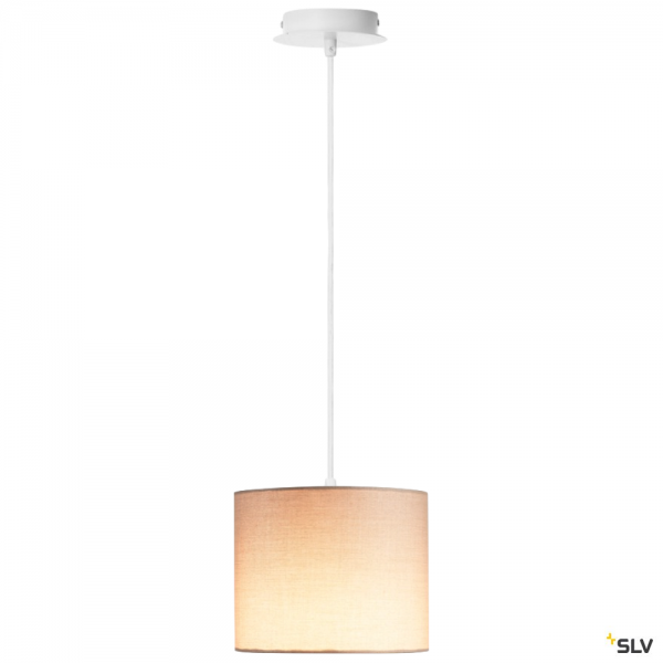 SLV 155561 + 1001454 Fenda, Pendelleuchte, weiß/beige, Ø20cm, E27, max.60W