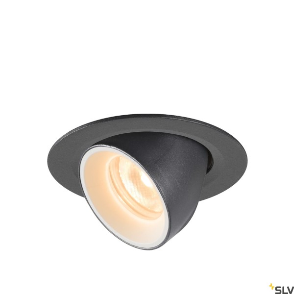SLV 1005817 Numinos Gimble XS, Deckeneinbauleuchte, schwarz/weiß, LED, 7W, 2700K, 650lm, 40°
