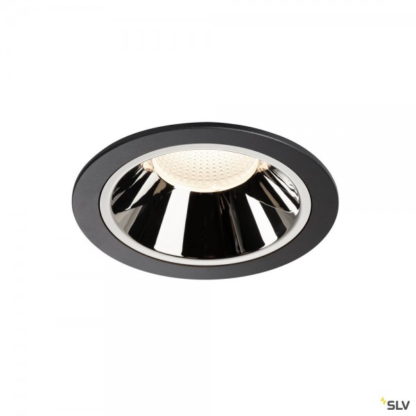 SLV 1004038 Numinos XL, Deckeneinbauleuchte, schwarz/chrom, LED, 37,4W, 4000K, 3750lm, 40°