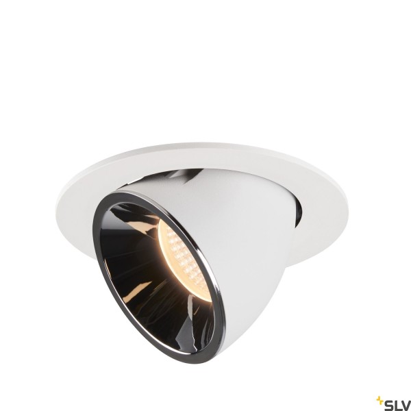 SLV 1005992 Numinos Gimble L, Deckeneinbauleuchte, weiß/chrom, LED, 25,4W, 2700K, 2150lm, 55°
