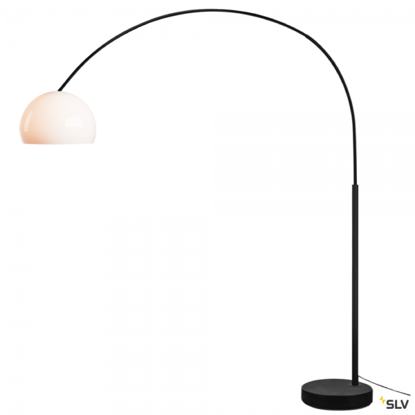 SLV 1003029 + 1000764 Fenda Bow, Bogenleuchte, schwarz/weiß, Ø40cm, E27, max.25W