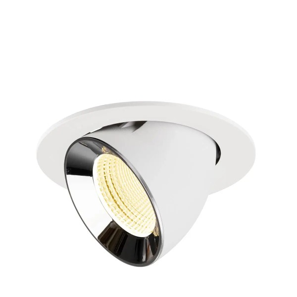 SLV 1009738 Numinos Gimble L, LED-Einbauleuchte, 17W, 3000K, 2500lm, 55°, in weiß/chrom