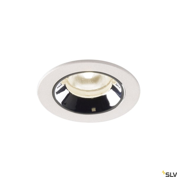 SLV 1005552 Numinos XS, Deckeneinbauleuchte, weiß/chrom, IP44, LED, 7W, 4000K, 740lm, 55°