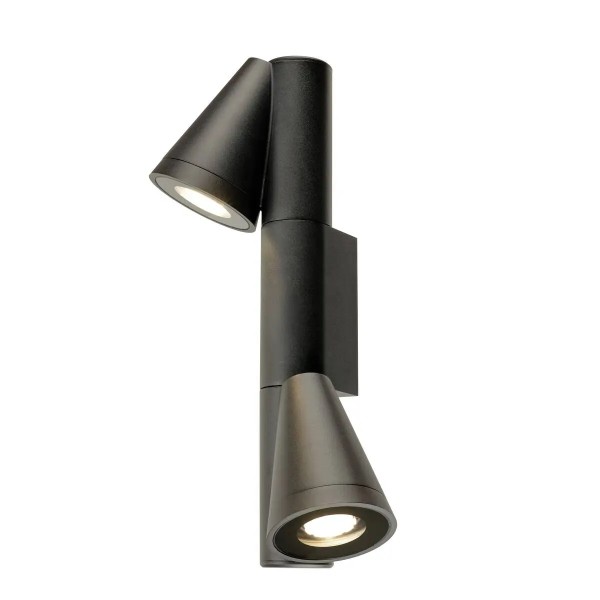 SLV 1008013 T-Tube Double, Außenwandleuchte drehbar, IP65, GU10, in schwarz