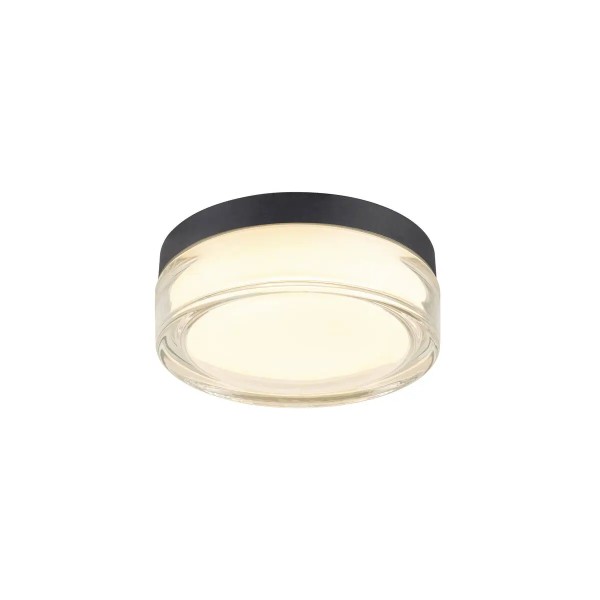 SLV 1010210 Cyft XL, Glas LED-Wand & Deckenleuchte Rund, IP65, DIM, 15W, CCT 27/3/4K, in schwarz