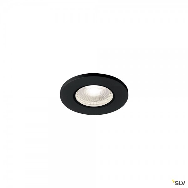 SLV 1001017 Kamuela, Deckeneinbauleuchte, schwarz, IP65, dimmbar L, LED, 6,5W, 4000K, 400lm