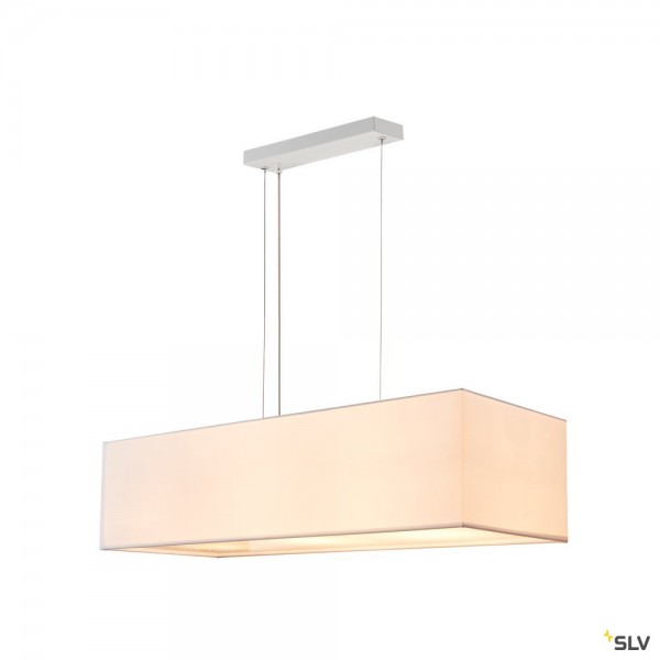 SLV 1002947 Accanto Square, Pendelleuchte, weiß/chrom, E27, max.3x40W