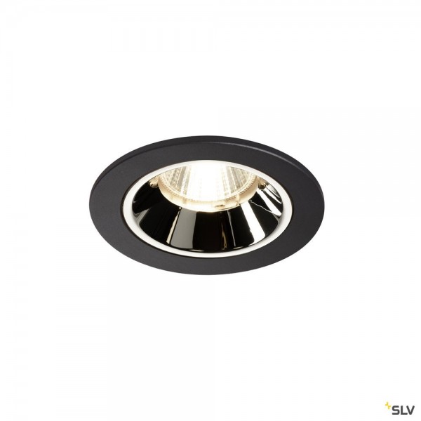 SLV 1003819 Numinos S, Deckeneinbauleuchte, schwarz/chrom, LED, 8,6W, 4000K, 750lm, 20°