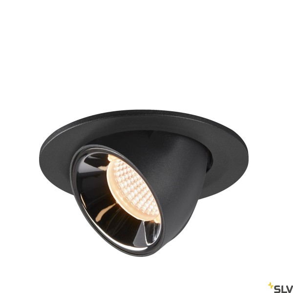 SLV 1005872 Numinos Gimble S, Deckeneinbauleuchte, schwarz/chrom, LED, 8,6W, 2700K, 690lm, 40°