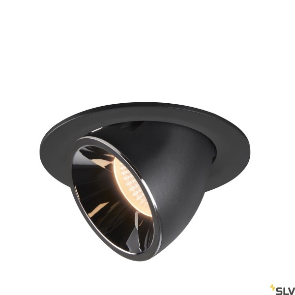 SLV 1005980 Numinos Gimble L, Deckeneinbauleuchte, schwarz/chrom, LED, 25,4W, 2700K, 2150lm, 40°