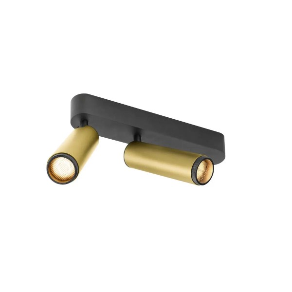SLV 1009082 Grip! M, LED-Strahler 2-flammig mit Dekoring, DIM, 28W, 27K, in gold/schwarz