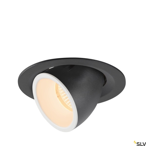 SLV 1005922 Numinos Gimble M, Deckeneinbauleuchte, schwarz/weiß, LED, 17,5W, 2700K, 1600lm, 20°