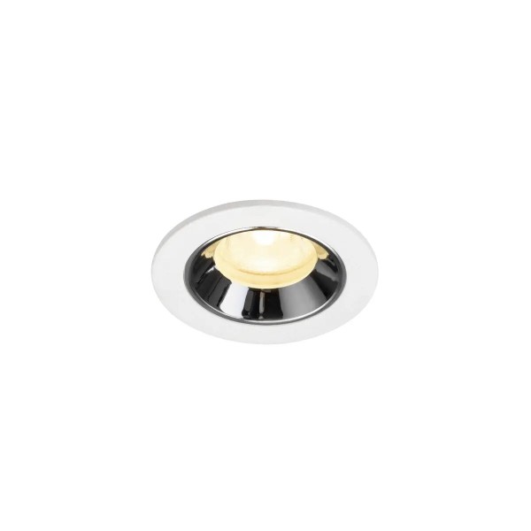 SLV 1009303 Numinos XS, LED-Einbauspot, 6.9W, 3000K, 950lm, 40°, in weiß/chrom