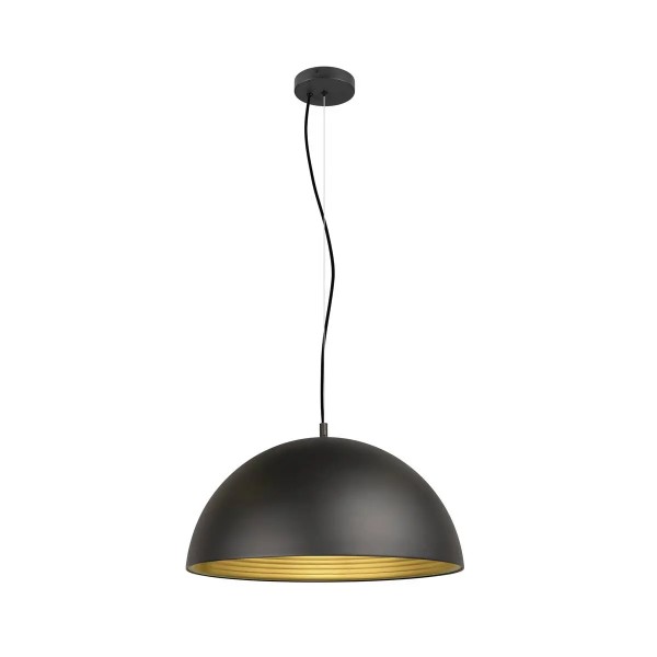 SLV 1008537 Forchini M 50, Lampenschirm Hängelampe E27, in schwarz/gold matt