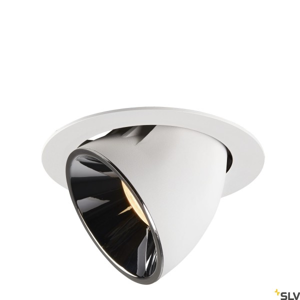 SLV 1006058 Numinos Gimble XL, Deckeneinbauleuchte, weiß/chrom, LED, 37,4W, 3000K, 3500lm, 20°