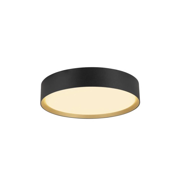 SLV 1008580 Decona 30, LED-Deckenleuchte IP44, DIM, 18W, CCT 27/3K, in schwarz/gold