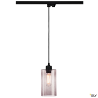 SLV 145990 + 132660 + 1000773 Fenda, 3 Phasen, Pendelleuchte, schwarz/Rauchglas, E27, max.60W