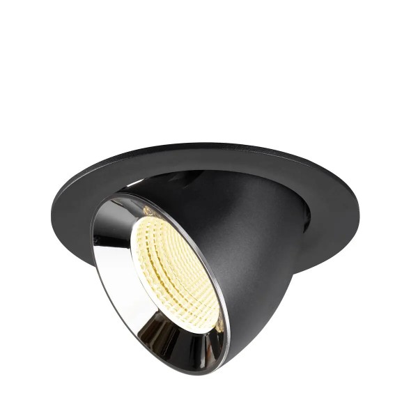 SLV 1009729 Numinos Gimble L, LED-Einbauleuchte, 17W, 3000K, 2500lm, 55°, in schwarz/chrom