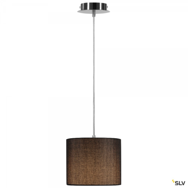 SLV 155562 + 1001451 Fenda, Pendelleuchte, chrom/schwarz, Ø20cm, E27, max.60W