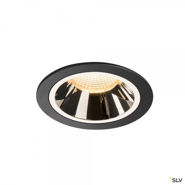 SLV 1003939 Numinos L, Deckeneinbauleuchte, schwarz/chrom, LED, 25,41W, 3000K, 2200lm, 20°