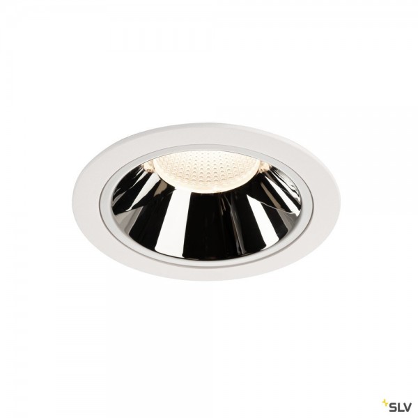 SLV 1004053 Numinos XL, Deckeneinbauleuchte, weiß/chrom, LED, 37,4W, 4000K, 3750lm, 55°