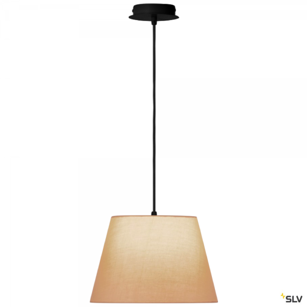SLV 155560 + 156163 Fenda, Pendelleuchte, schwarz/beige, Ø30cm, E27, max.60W