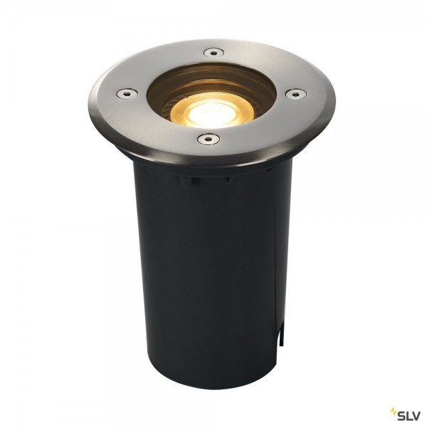 SLV 227680 Solasto 120, Bodeneinbaustrahler, Edelstahl, IP67, LED GU10 51mm, max.6W