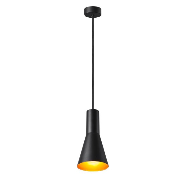 SLV 1002951 Phelia 130, Pendelleuchte, schwarz/gold, E27, max.23W