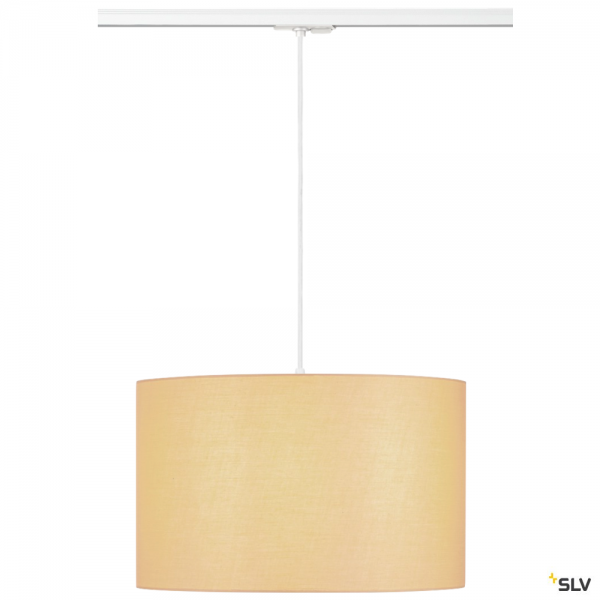 SLV 143121 + 132661 + 156113 Fenda, 1 Phasen, Pendelleuchte, weiß/beige, Ø45,5cm, E27, max.60W