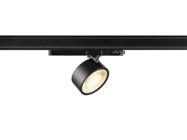 SLV 1010234 Kalu 2.0, Flacher 3-Phasen LED-Spot Rund, dimmbar, 10W, 2700K, in schwarz