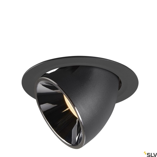 SLV 1006049 Numinos Gimble XL, Deckeneinbauleuchte, schwarz/chrom, LED, 37,4W, 3000K, 3500lm, 20°