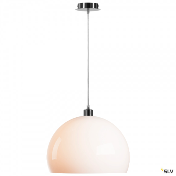 SLV 155562 + 1000764 Fenda, Pendelleuchte, chrom/weiß, E27, max.60W