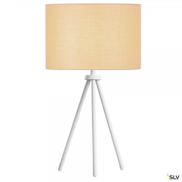 SLV 1003032 + 155583 Fenda, Tischleuchte, weiß/beige, Ø30cm, E27, max.40W