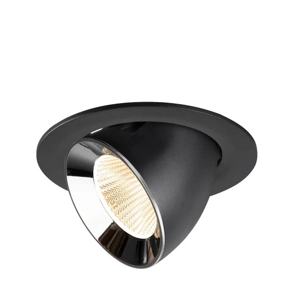 SLV 1009708 Numinos Gimble L, LED-Einbauleuchte, 17W, 2700K, 2400lm, 40°, in schwarz/chrom