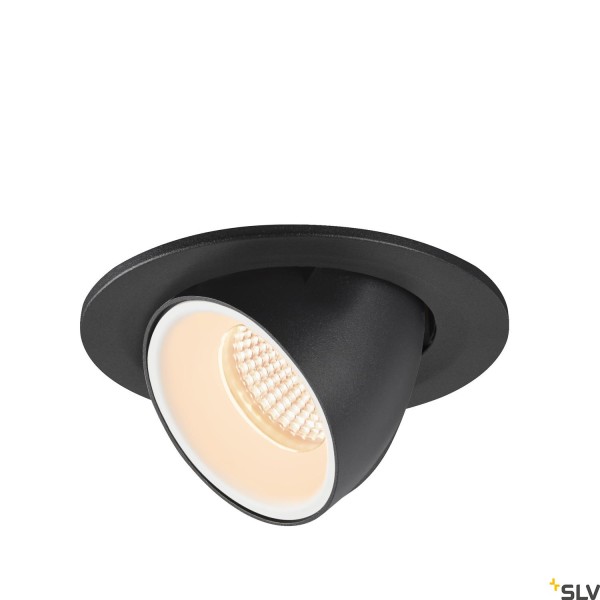 SLV 1005871 Numinos Gimble S, Deckeneinbauleuchte, schwarz/weiß, LED, 8,6W, 2700K, 720lm, 40°