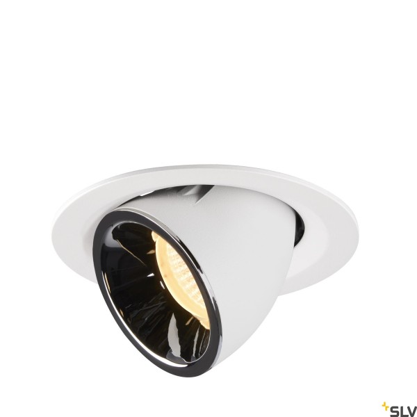 SLV 1005956 Numinos Gimble M, Deckeneinbauleuchte, weiß/chrom, LED, 17,5W, 3000K, 1550lm, 55°