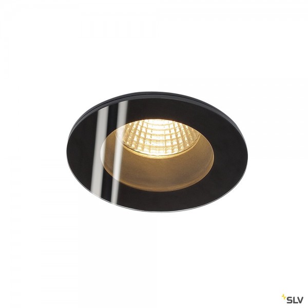 SLV 114440 Patta-F, Deckeneinbauleuchte, schwarz, IP65, dimmbar C+L, LED, 12W, 3000K, 745lm