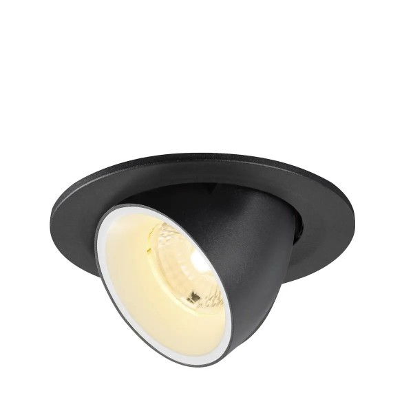 SLV 1009401 Numinos Gimble S, LED-Einbauleuchte, 6.7W, 3000K, 1050lm, 40°, in schwarz/weiß