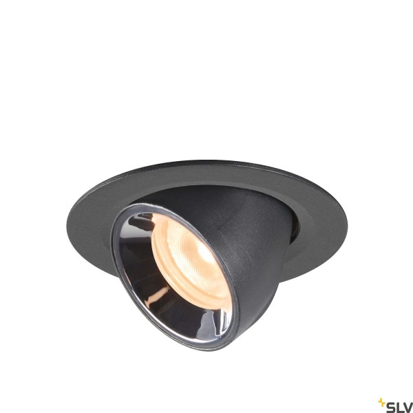 SLV 1005815 Numinos Gimble XS, Deckeneinbauleuchte, schwarz/chrom, LED, 7W, 2700K, 670lm, 20°