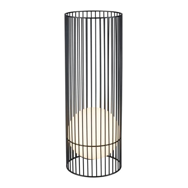 SLV 1008476 Grid Sun, LED Stehlampe Rattan Outdoor, IP65, 8W, 2700K, in schwarz/weiß