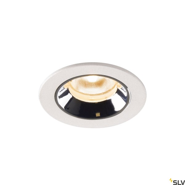 SLV 1005516 Numinos XS, Deckeneinbauleuchte, weiß/chrom, IP44, LED, 7W, 2700K, 670lm, 55°