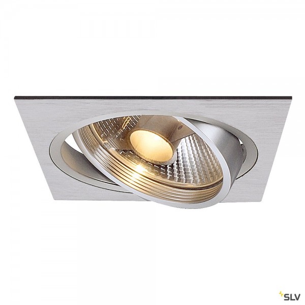 SLV 111381 New Tria 1, Deckeneinbauleuchte, alu gebürstet, QPAR111, GU10, max.75W