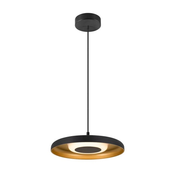 SLV 1010216 Motuna, LED-Hängeleuchte Up/Down Rund, dimmbar, 10W, 2700K, in Schwarz/Gold