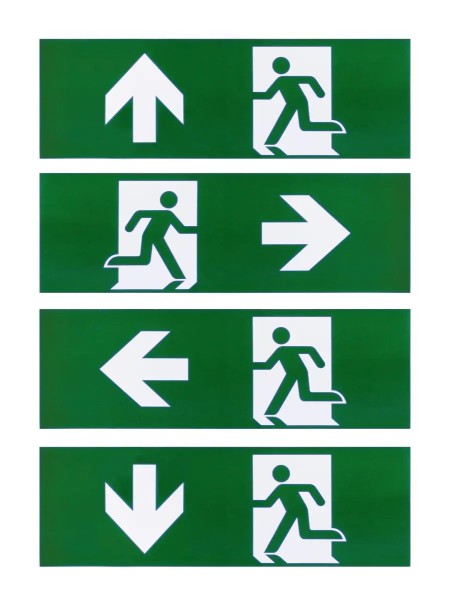 SLV 1010499 Piktogrammfolie 4er Set B10/L30cm, für P-Light Notbeleuchtung