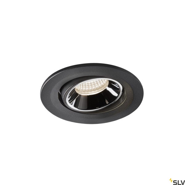 SLV 1005363 Numinos Move S, Deckeneinbauleuchte, schwarz/chrom, LED, 8,6W, 4000K, 750lm, 55°